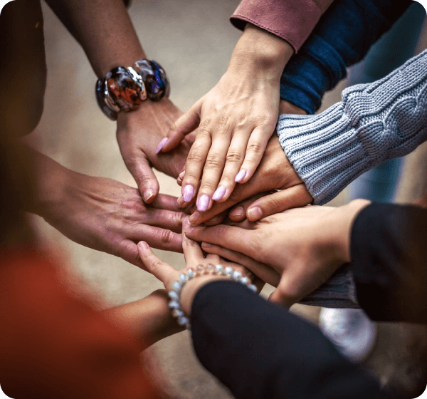 People putting hands together